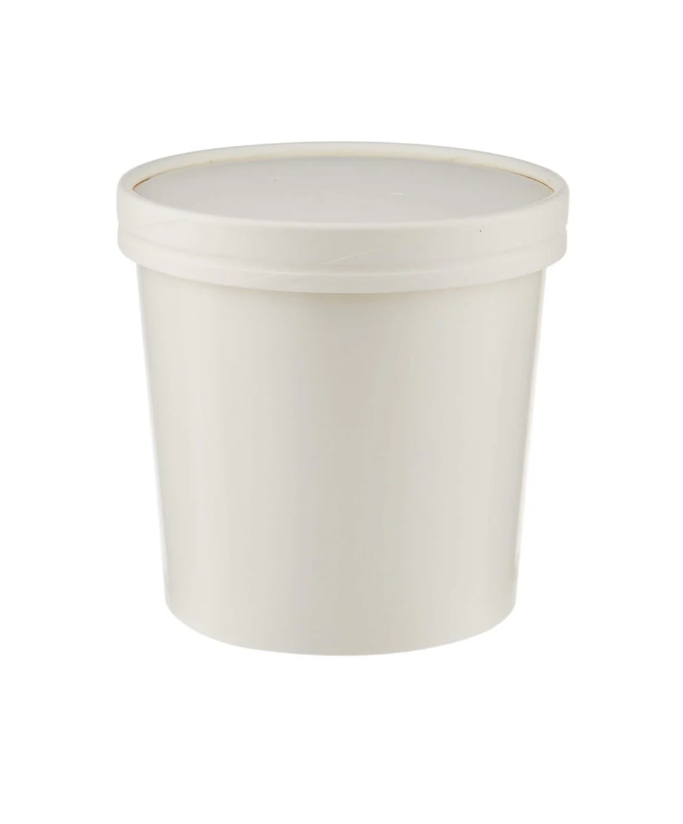 White Paper Noodle Bowl with Paper Lid - Image 20