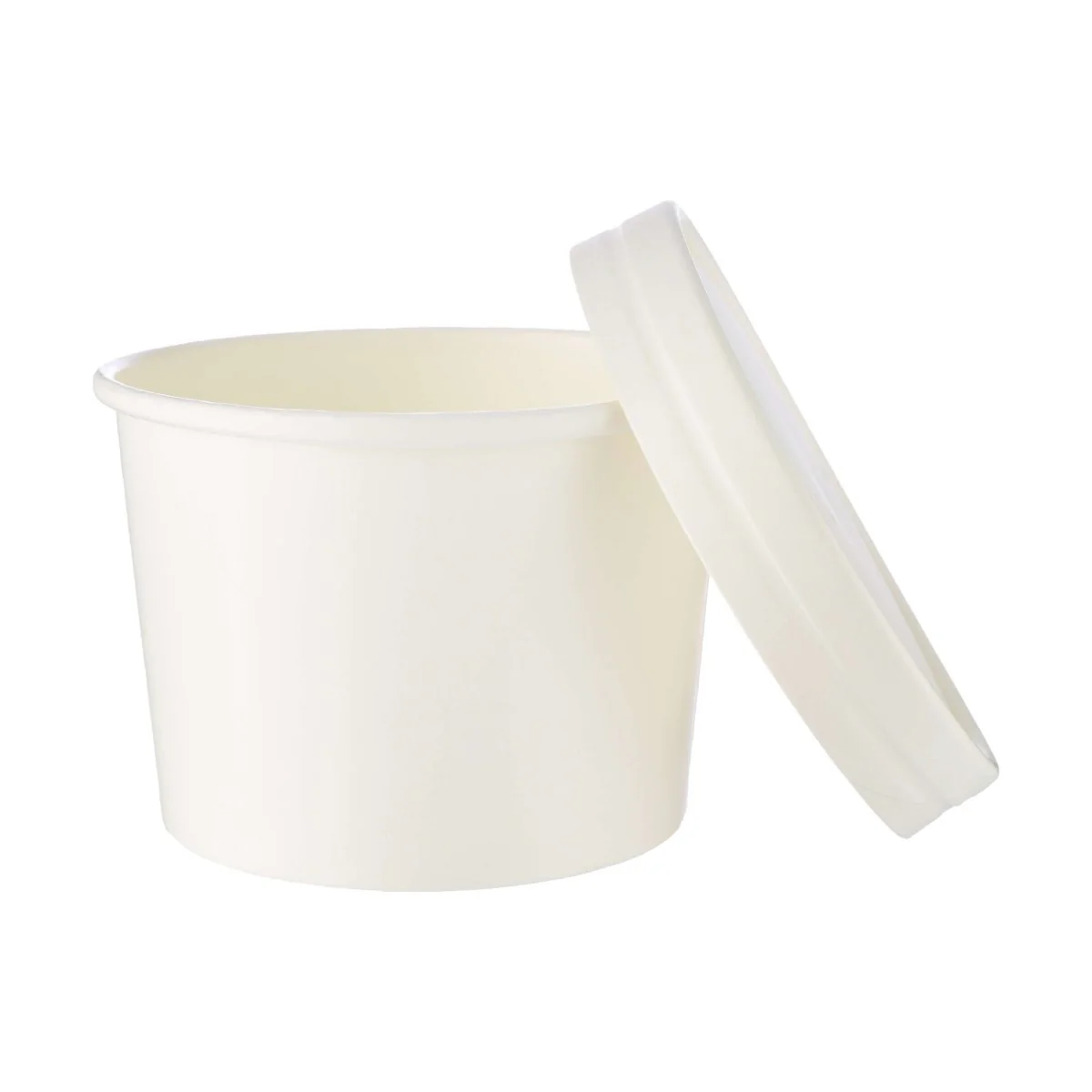 White Paper Noodle Bowl with Paper Lid - Image 6