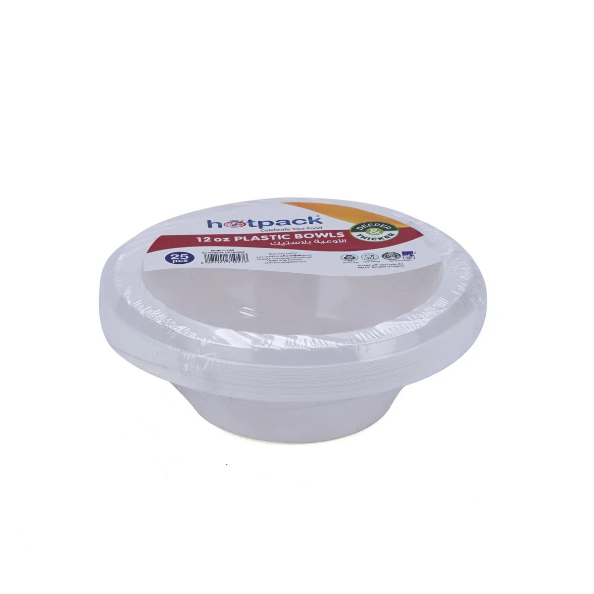 White Plastic Bowls 12 Oz 25 Pieces