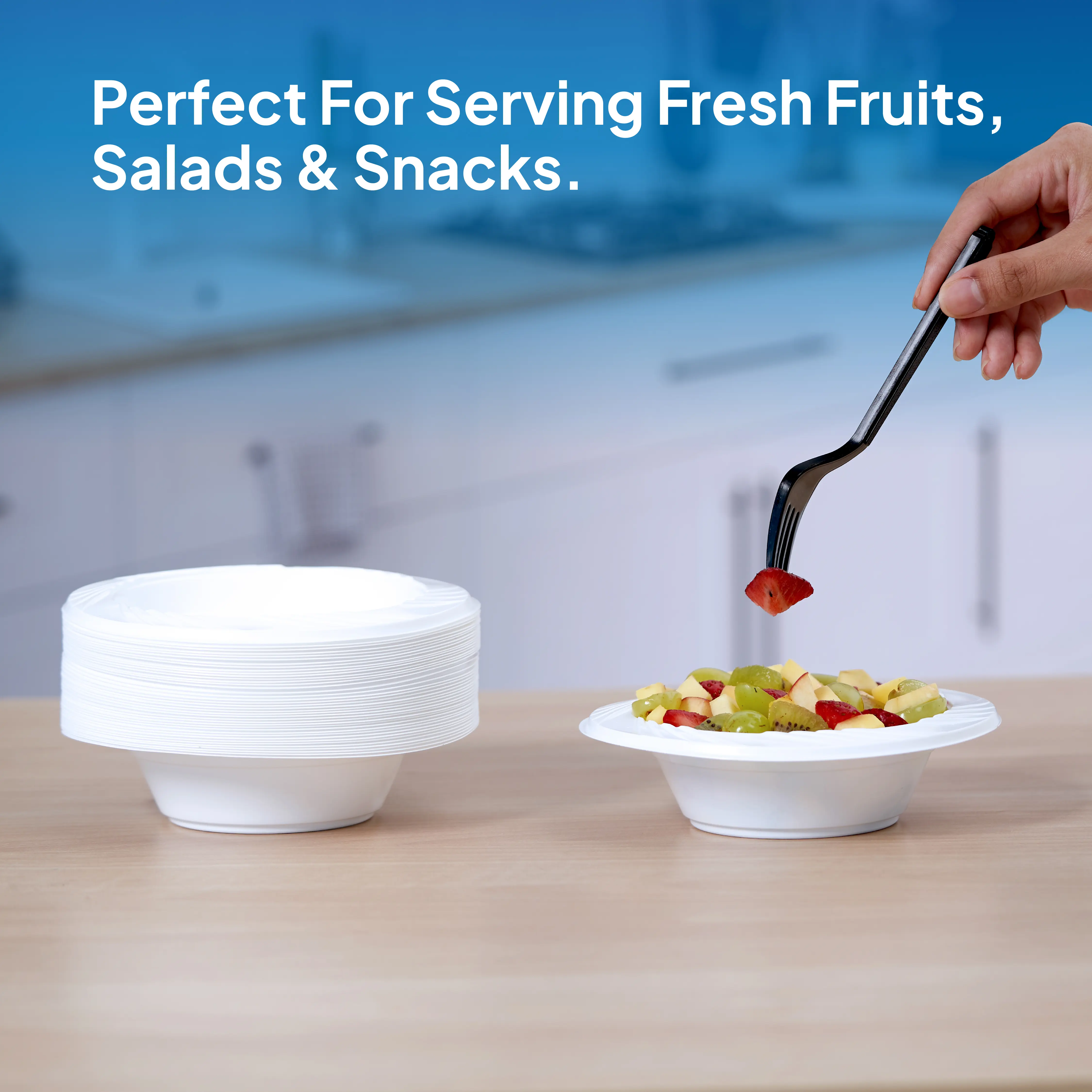 White Plastic Bowls 12 Oz 25 Pieces - Image 2