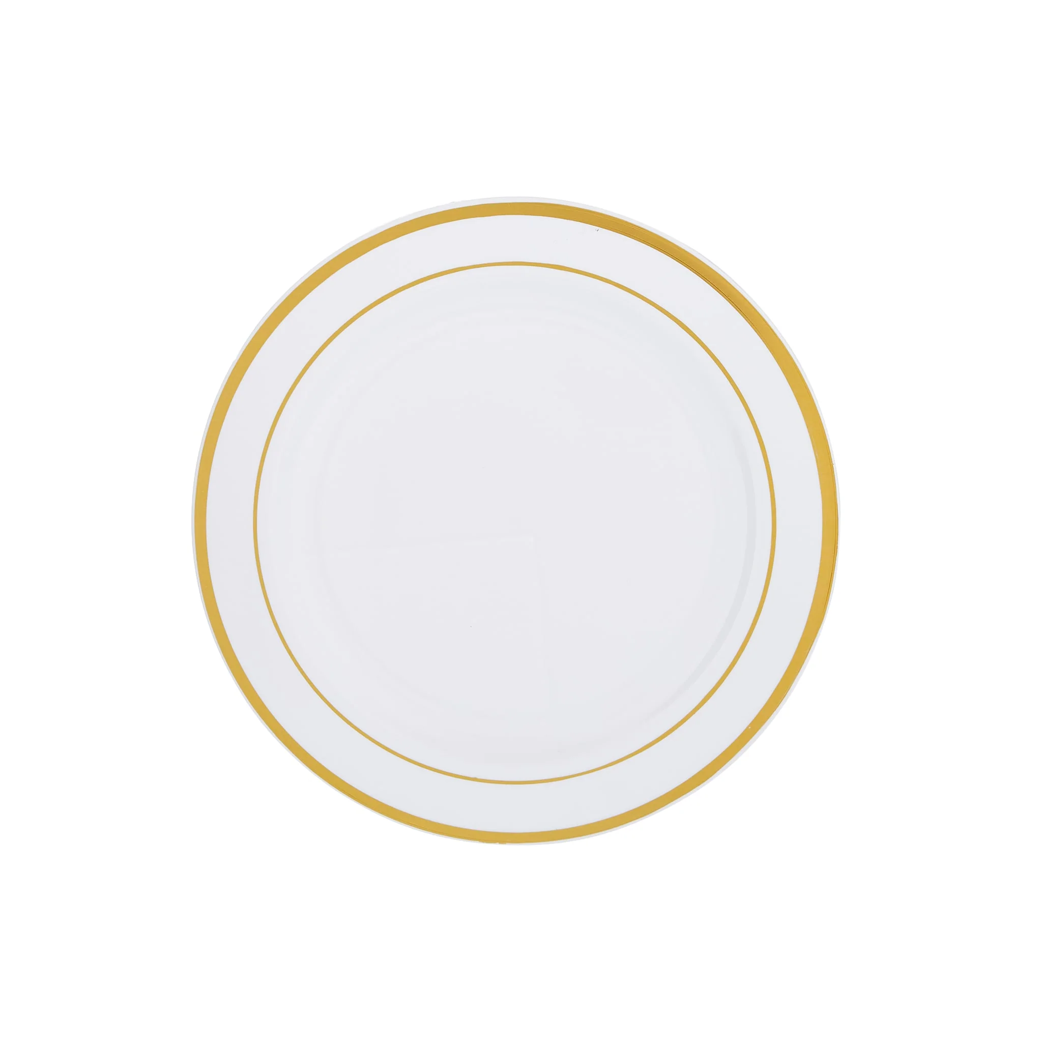 White Round Plate With Gold Rim 10 Pieces - Image 3