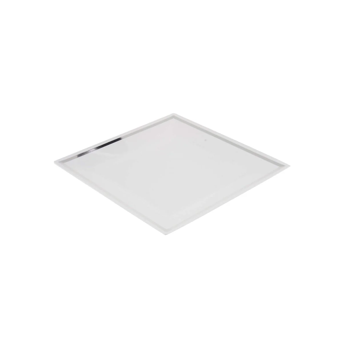 White Square Plate With Silver Rim Design 10 Pieces - Image 3