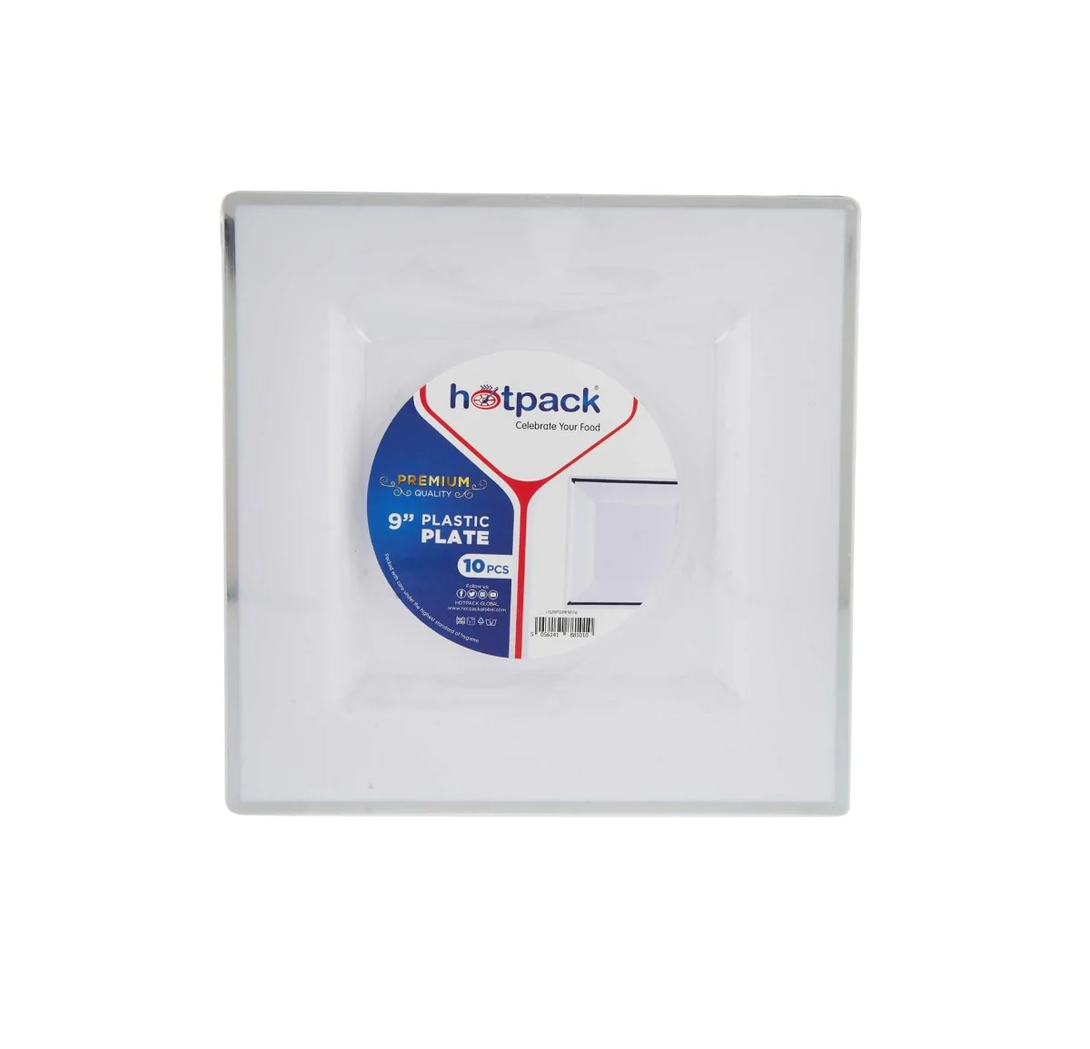 White Square Plate With Silver Rim Design 10 Pieces - Image 4