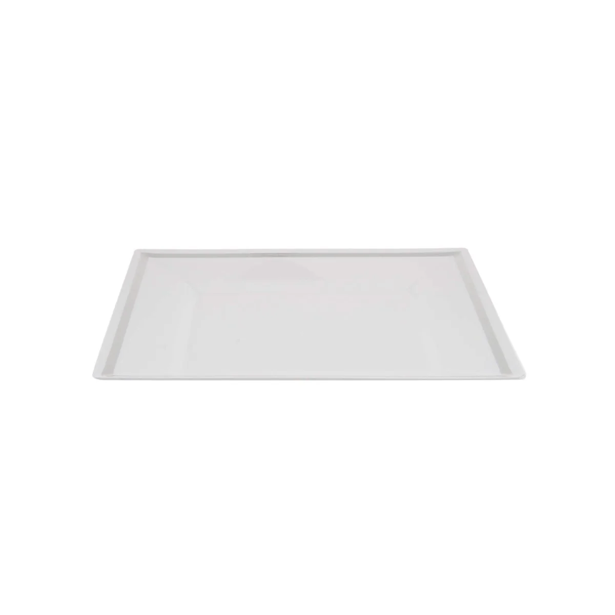 White Square Plate With Silver Rim Design 10 Pieces - Image 5