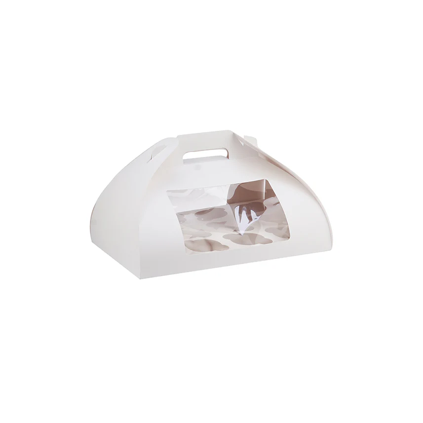Window Paper Cup Cake Box With Handle